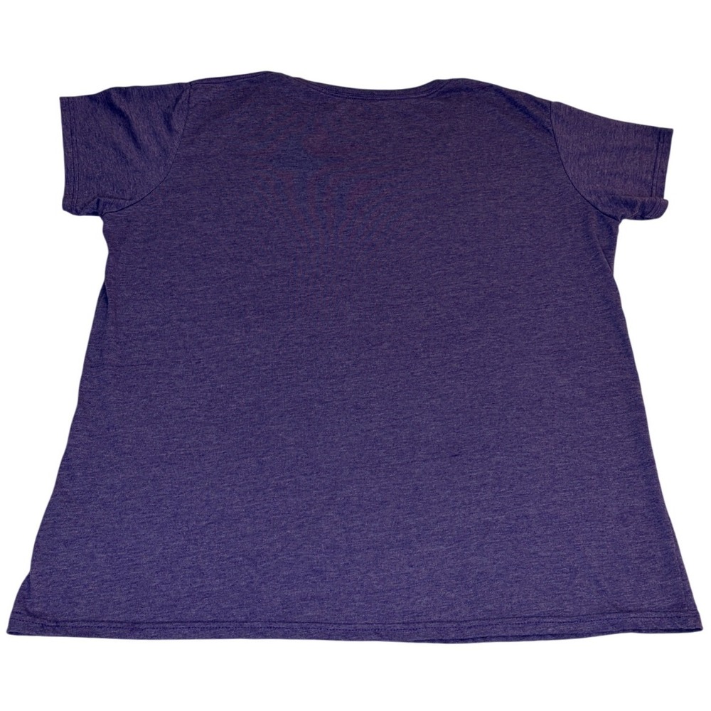 Gildan Womens 2XL Heather Purple Scoop Neck Short Sleeve T-Shirt - Picture 2 of 5